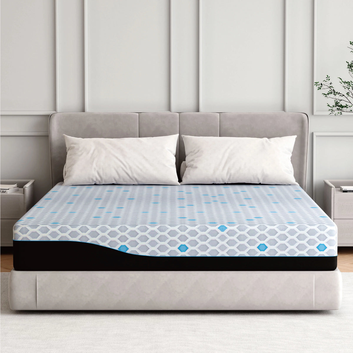 Charcoal 10 inch Gel Memory Foam Mattress O657329