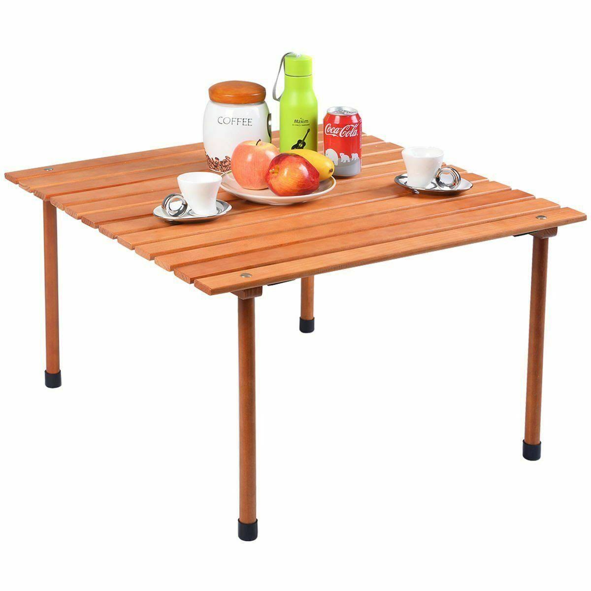Folding Wood Roll Up Table W9582