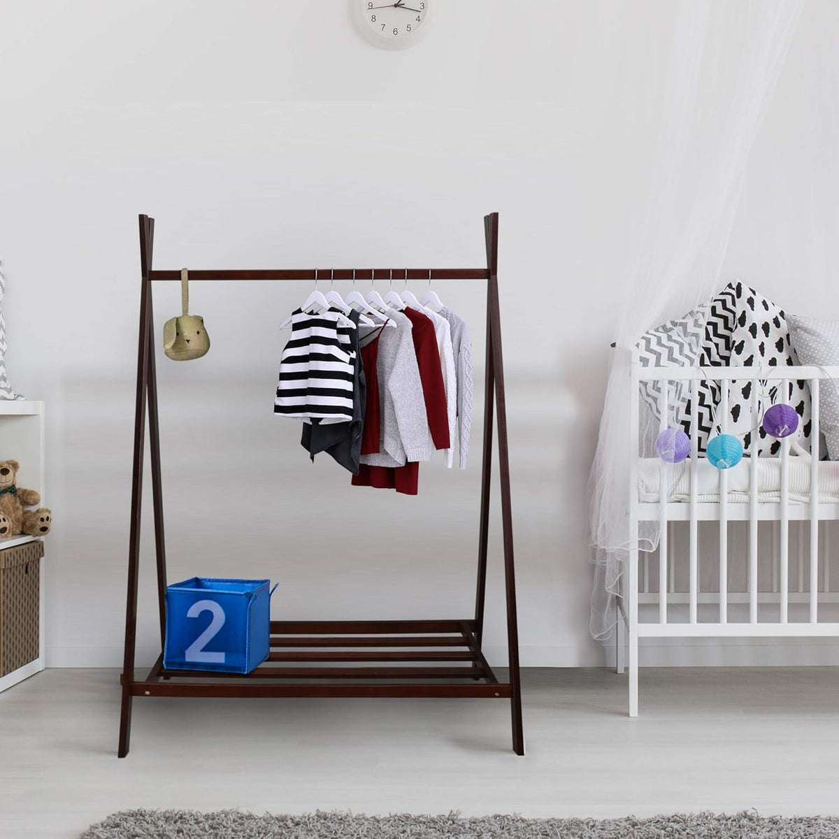 Truffle Brown Coat Rack with Shelf Pack of 2 T1047