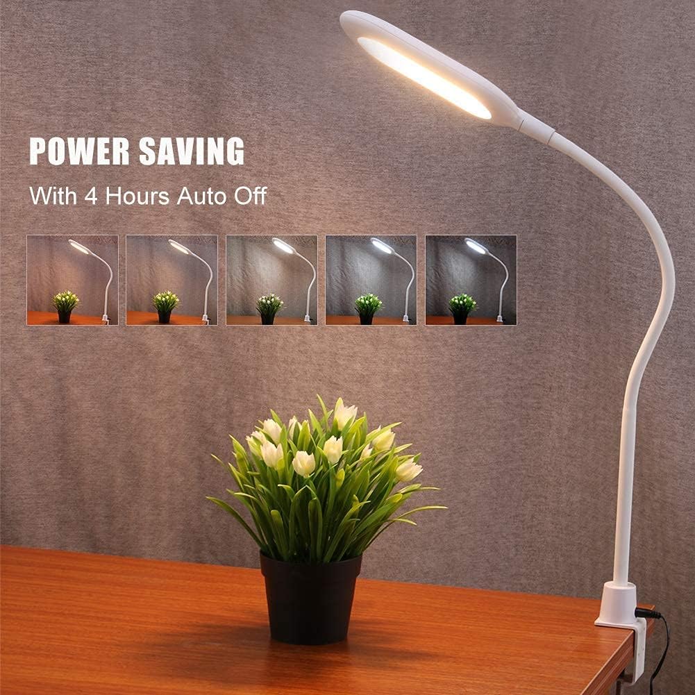 LED Desk Clamp Lamp 700 Lumen 10W Dimmable White V154
