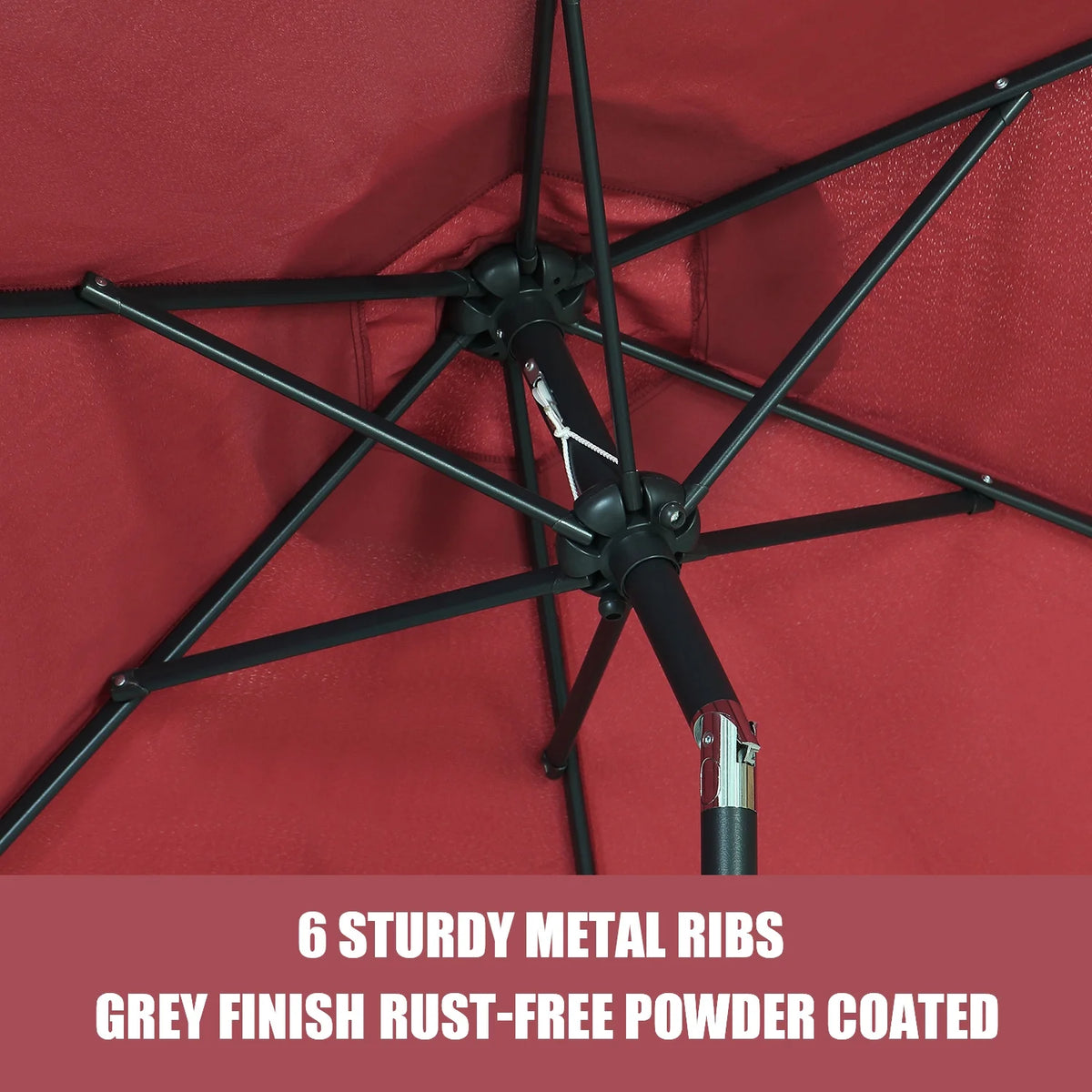 7.5FT Patio Umbrellas with Push Button Tilt and Crank M9947