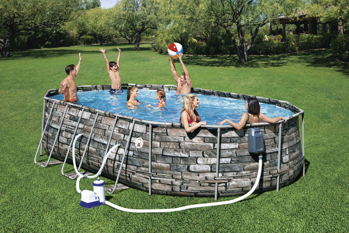 Coleman 20' Power Steel Comfort Jet Oval 48 Deep Metal Frame Above Ground Pool L561