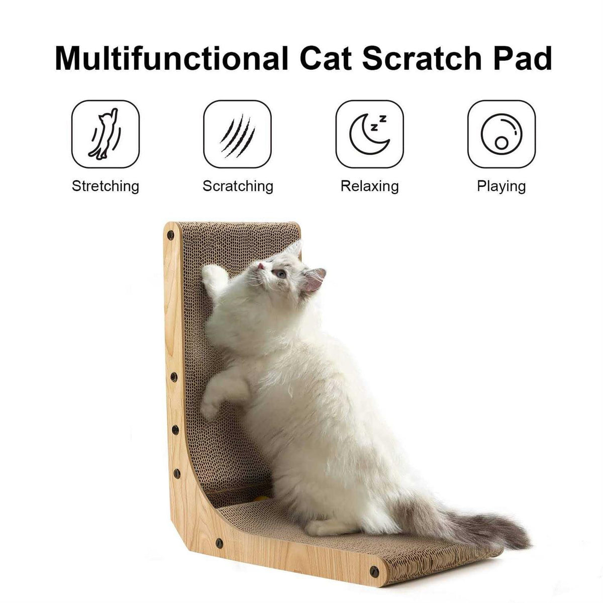 26.8 Inch L Shape Wall Mounted Cat Scratcher S4503