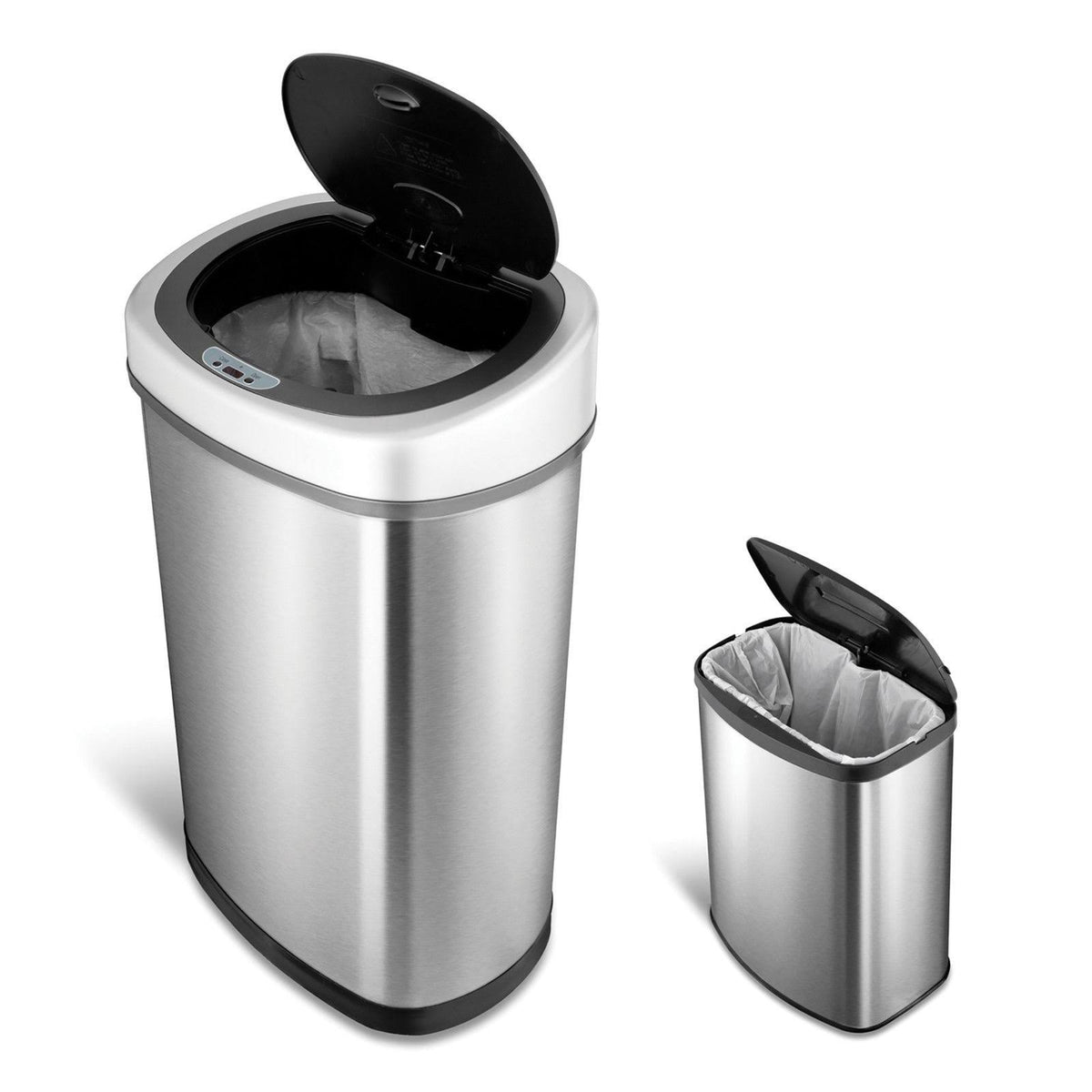 Motion Sensor Touchless 13.2 Gal / 2.1 Gal Stainless Steel Trash Can N948