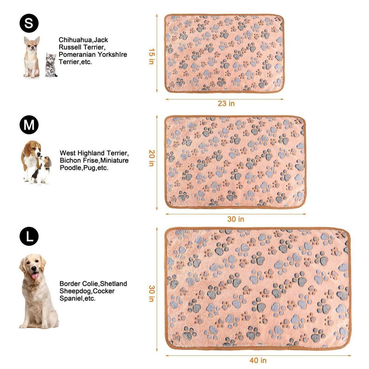 3 Pack Soft Warm Fleece Flannel Pet Blanket Y171842
