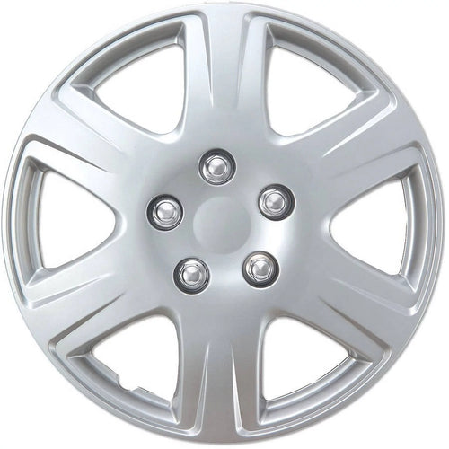 15 4 Pieces Silver ABS Plastic Hubcaps N270003