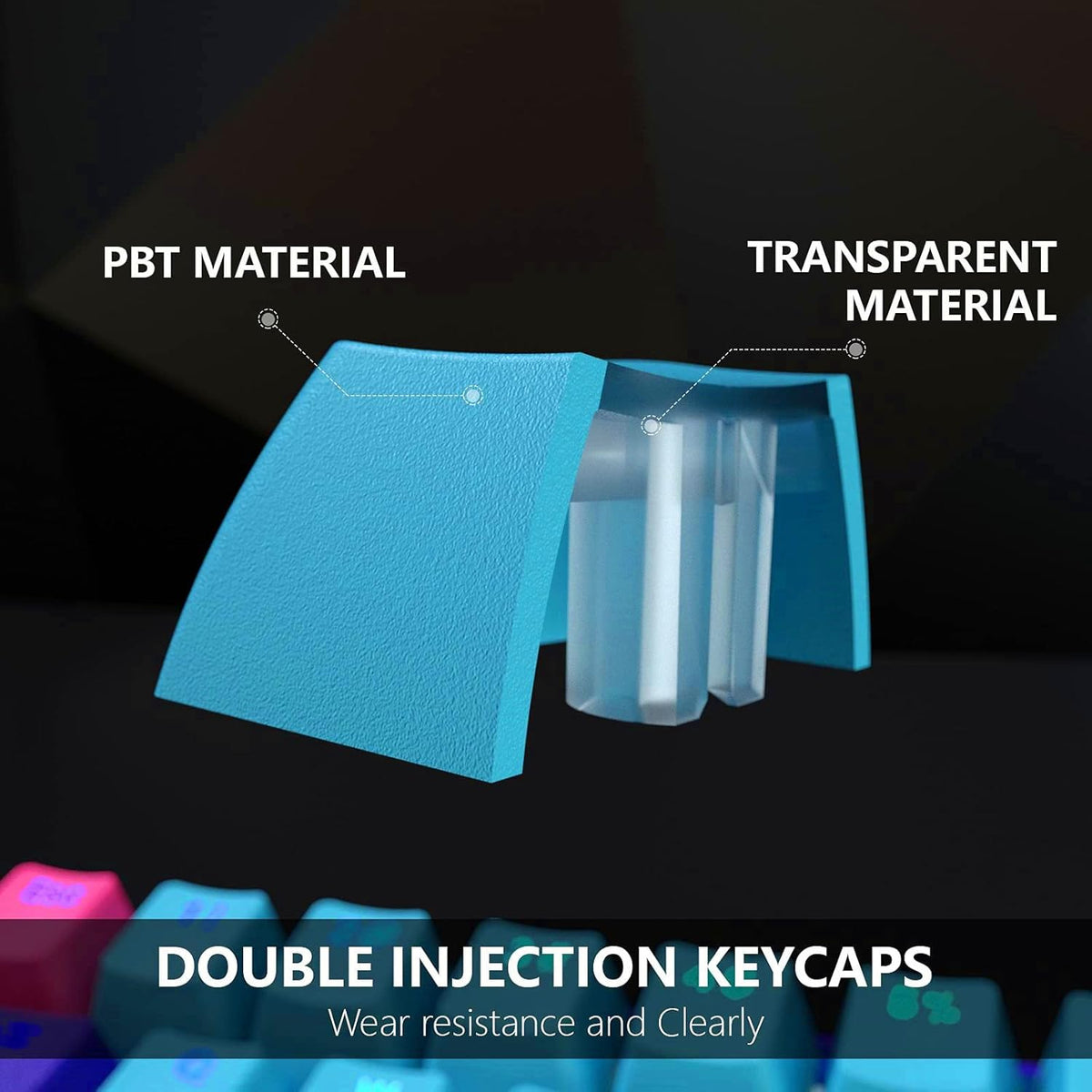 61 Hot Swappable Mechanical Keyboard Cherry MX Blue Switch PBT Keycaps G879788