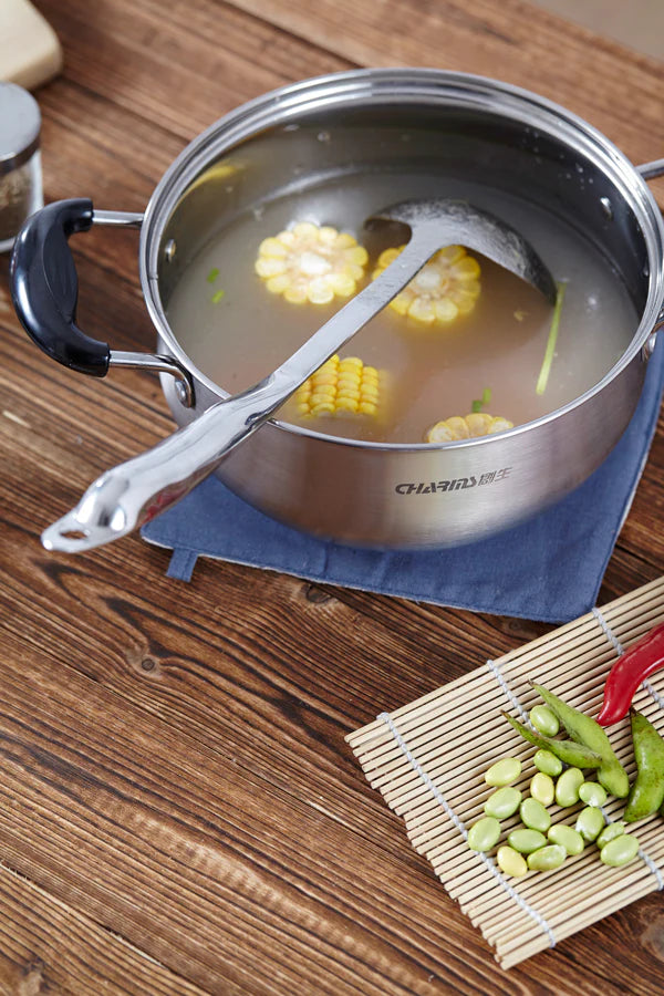 Stainless-Steel Casserole Pot with Glass Lid J670552