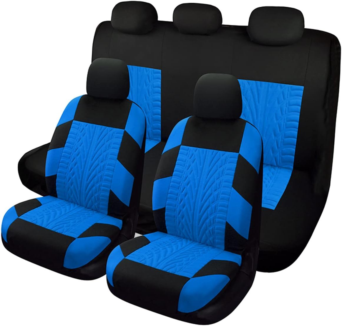 Black & Red Breathable Washable Universal Car Seat Covers Full Set A5565