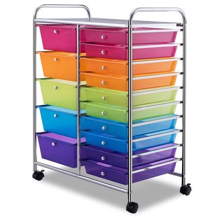 Rolling 15-Drawer Organizer Cart with Wheels U289686