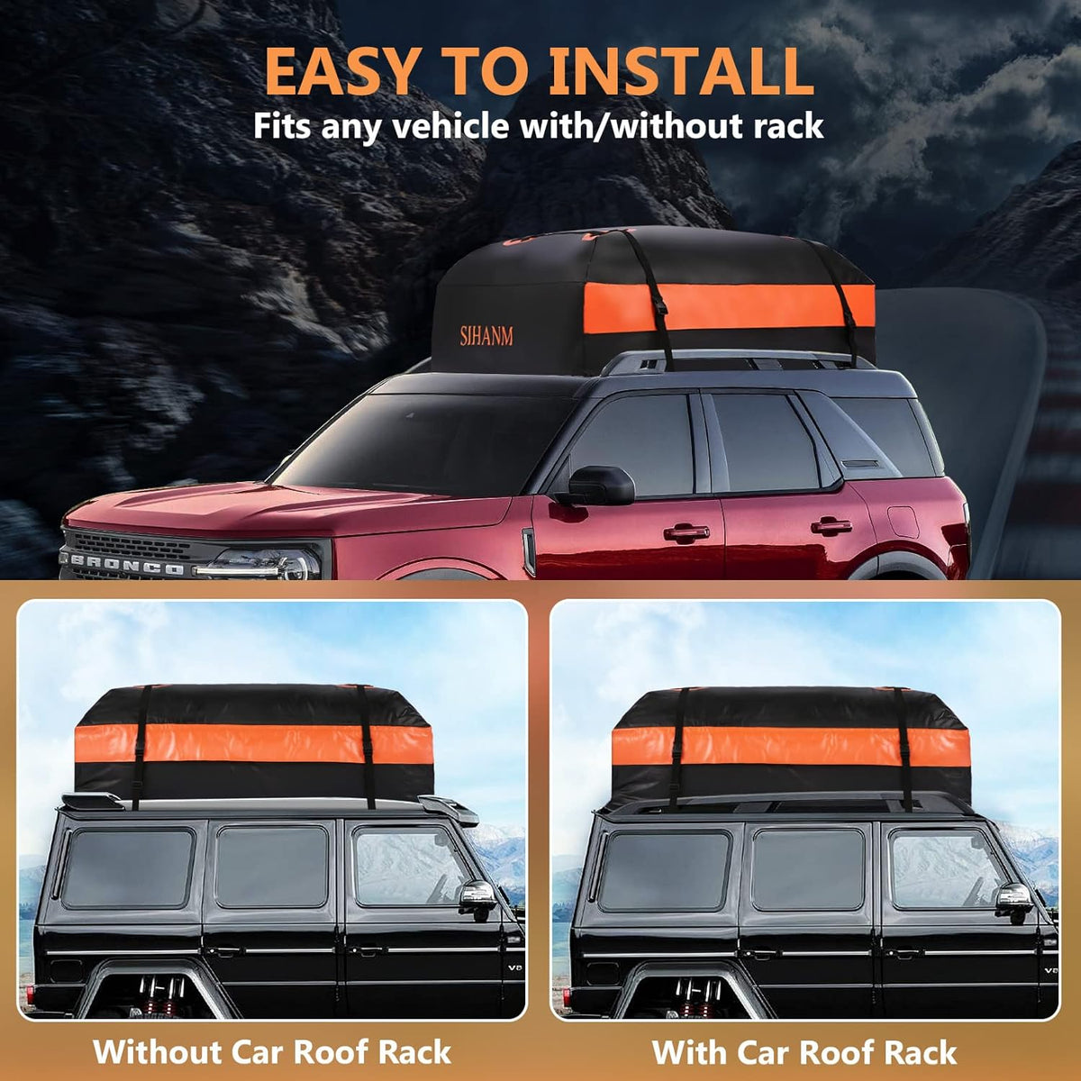 20 Cubic Feet Waterproof Rooftop Cargo Carrier R51640