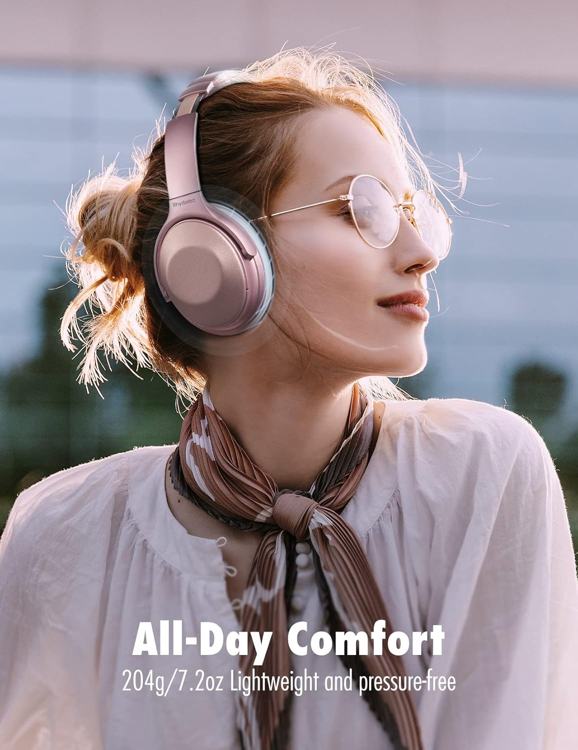Pink Bluetooth Noise Canceling Headphones with Mics H9083