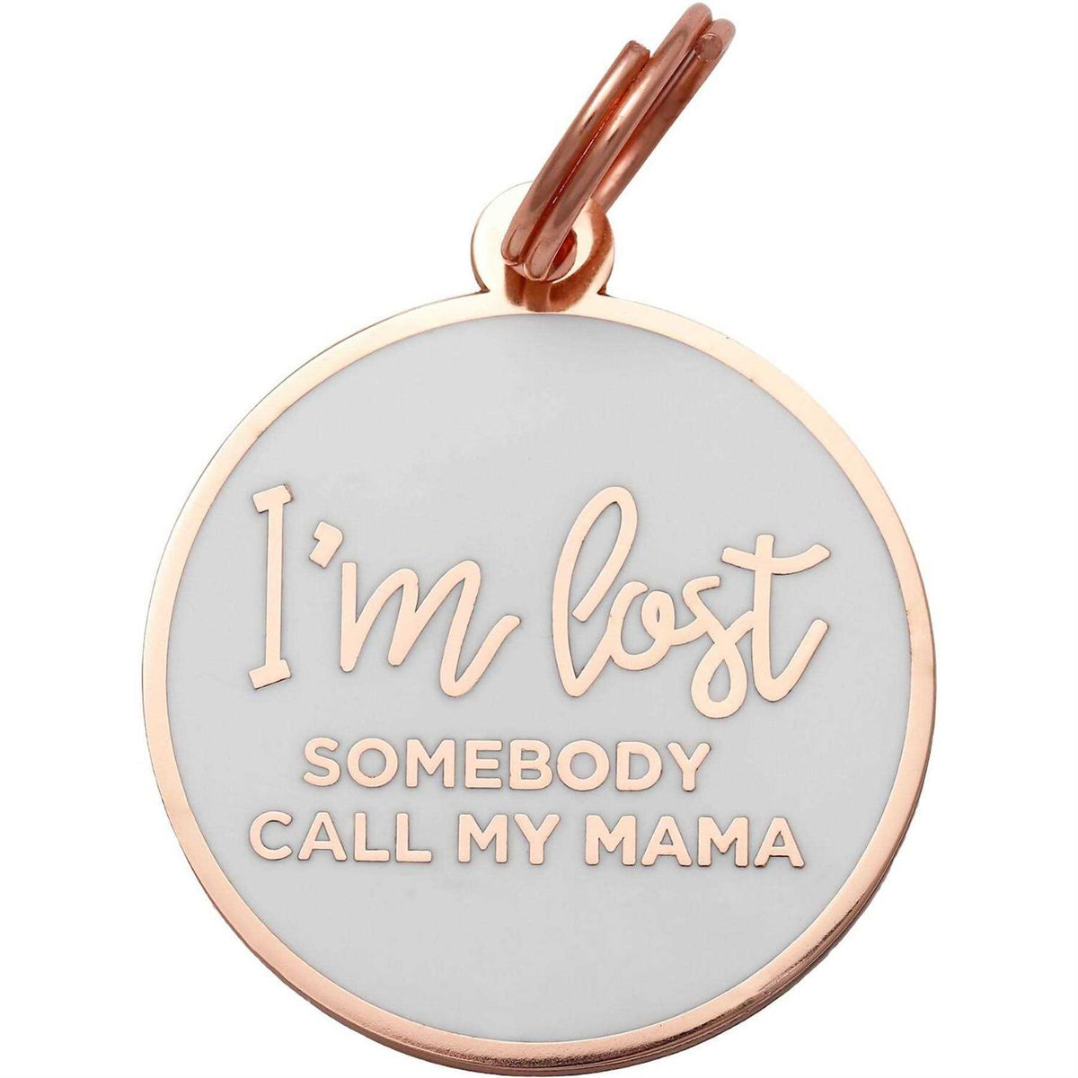 Rose Gold & White Pet ID Tag K281