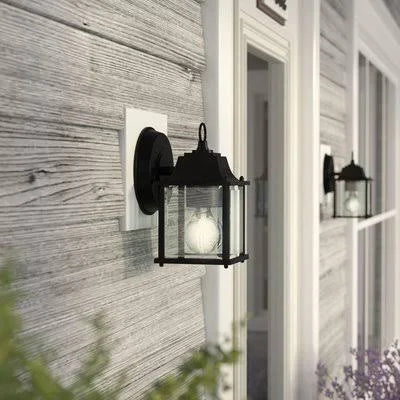 Black 1-Light Outdoor Wall Lantern D2451