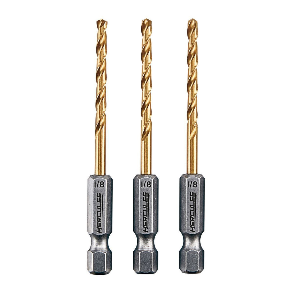 1/8 in. Titanium Drill Bit Set, 3-Piece H4996