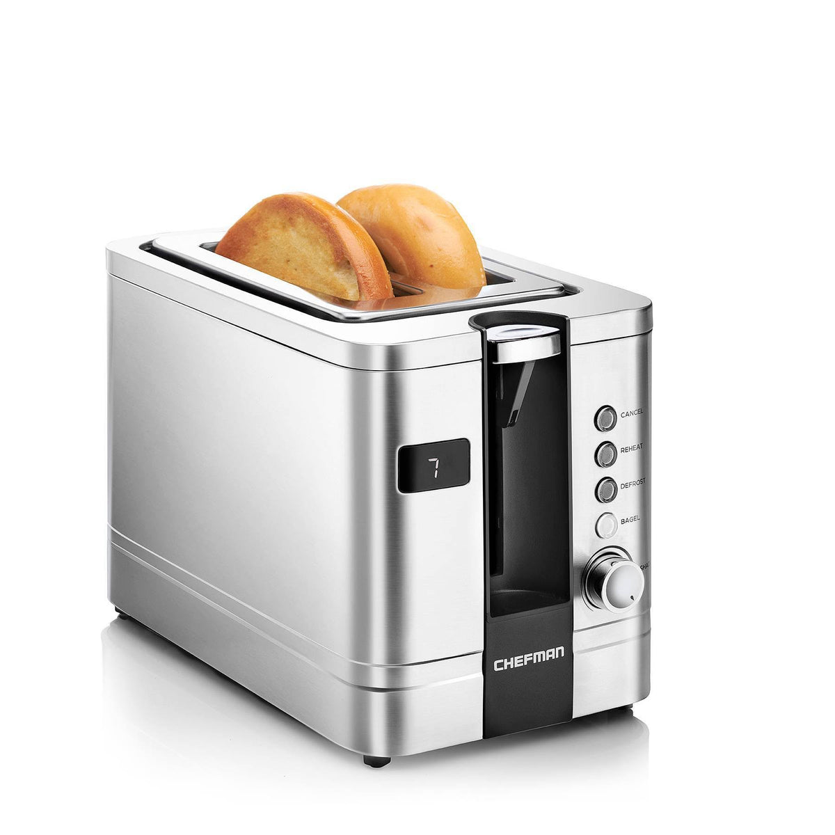 2-Slice Digital Pop-Up Stainless Steel Toaster A4054