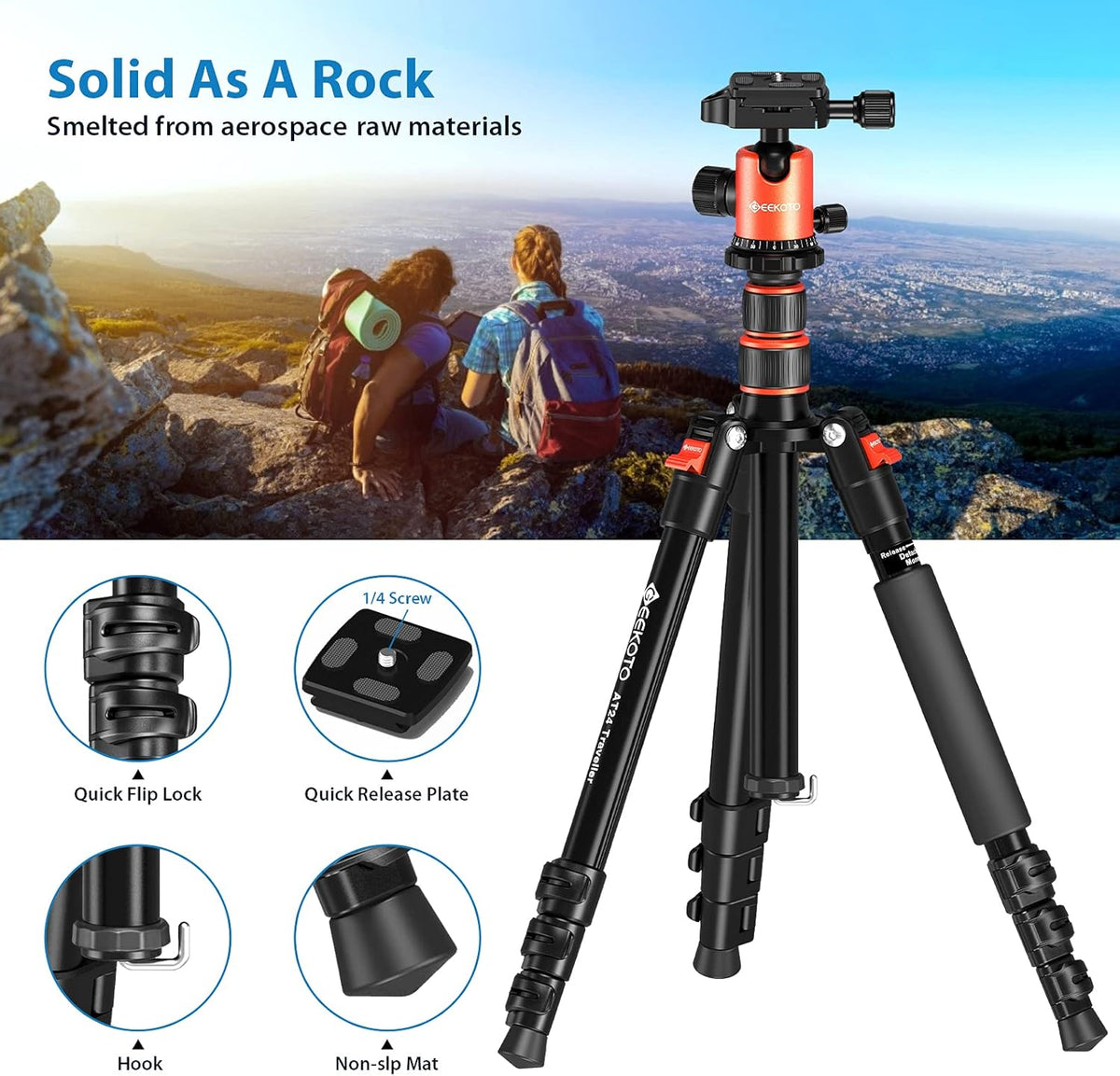 Compact Aluminum Alloy Camera Tripod with 360 Degree Ball Head F18497