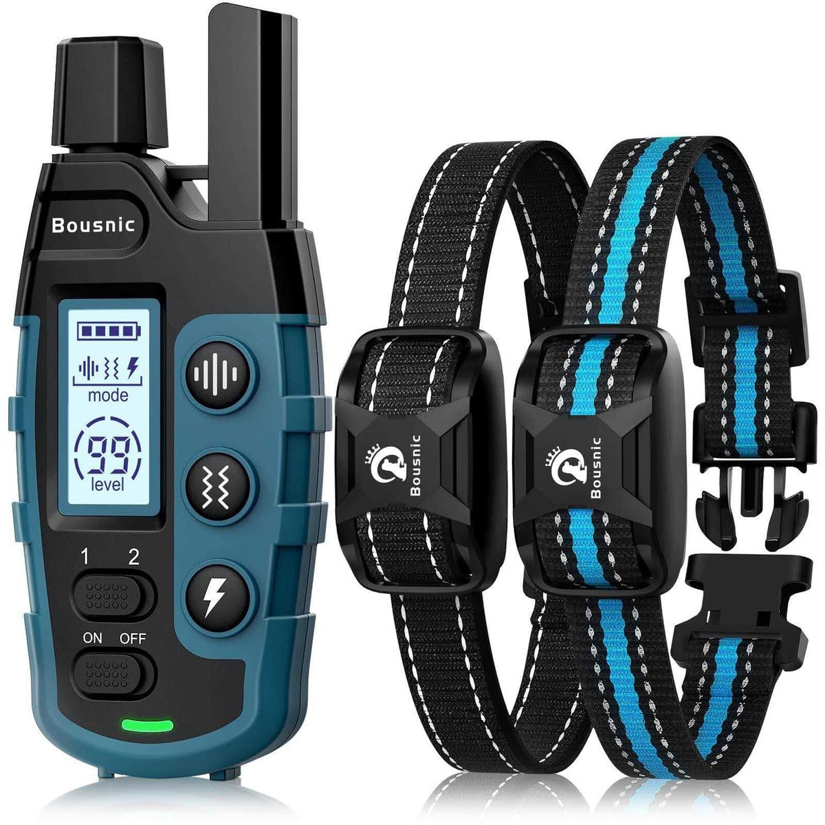 Dog Shock Collar 2 Dogs 3300 ft Waterproof Rechargeable Remote T42545