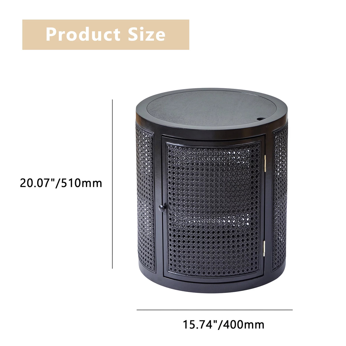 15 Diameter Round End Table with Double Storage Cabinet I32708