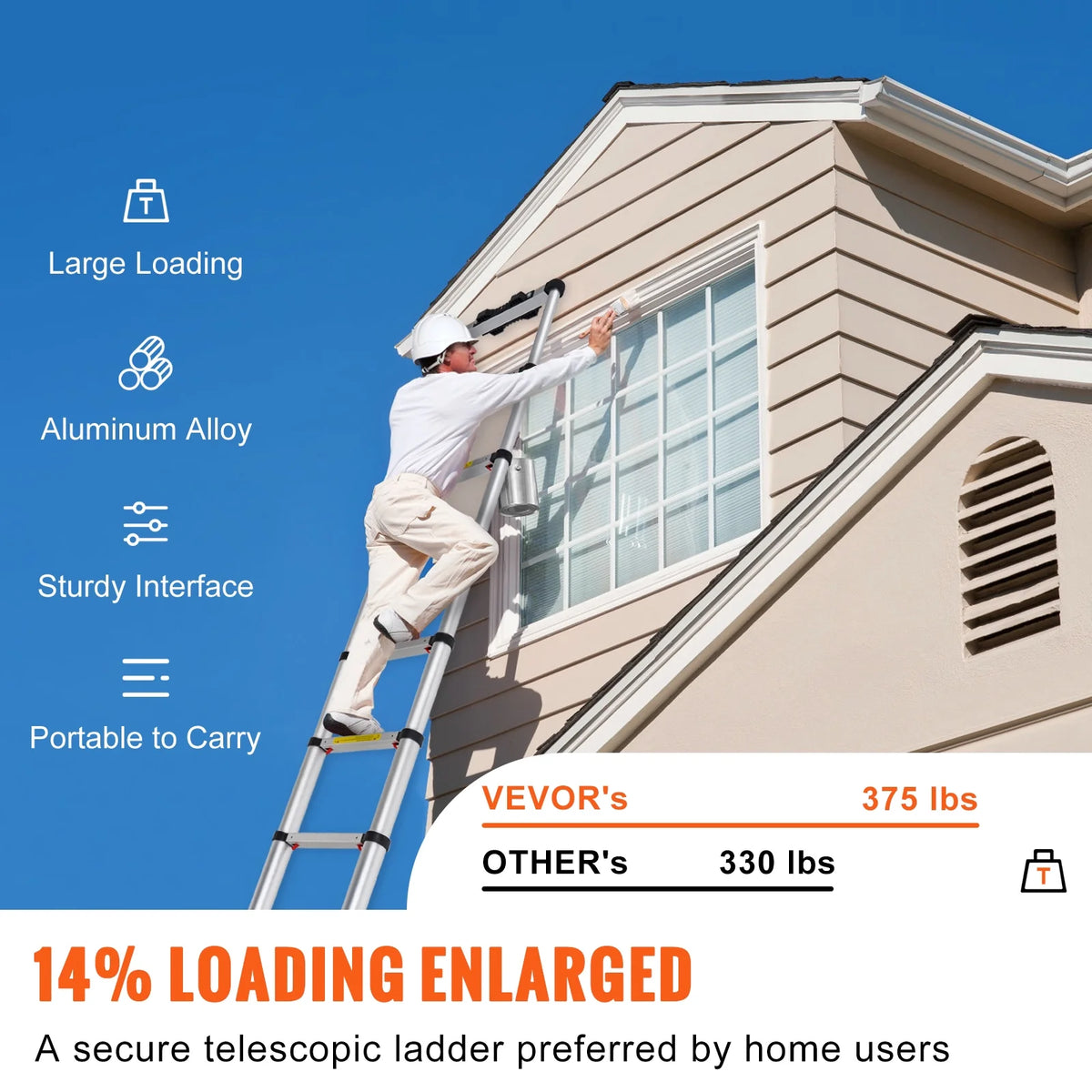 10.5FT Aluminum Telescoping Ladder Z133916