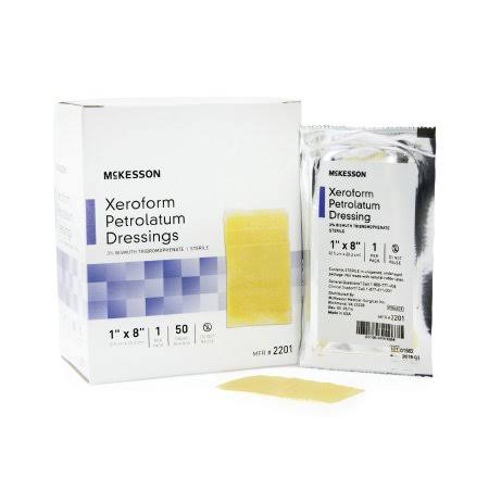 Sterile 1 x 8 inch Xeroform Petrolatum Gauze Dressing 2 Pack R898439