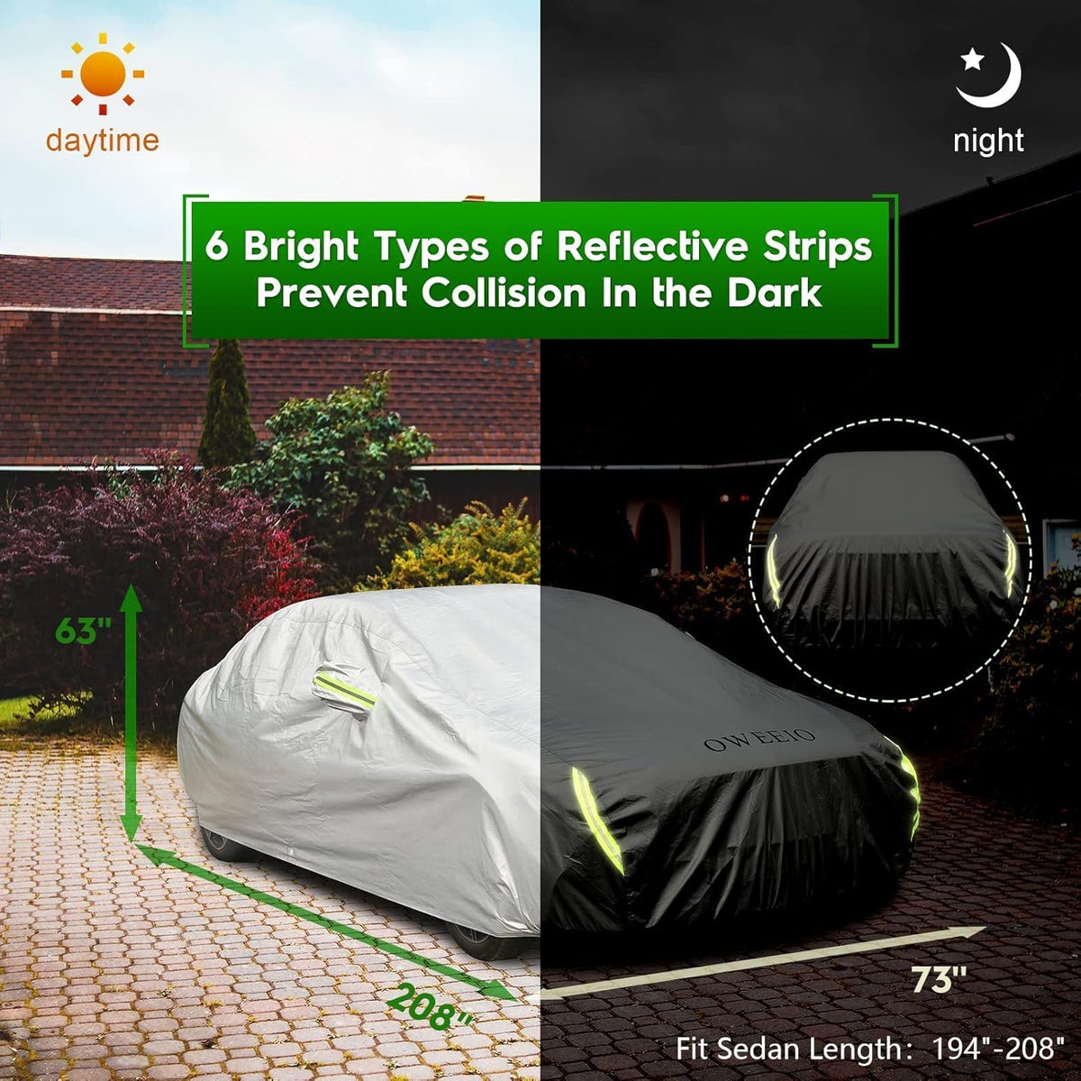 6 Layers Waterproof All Weather Car Cover with Zipper B148