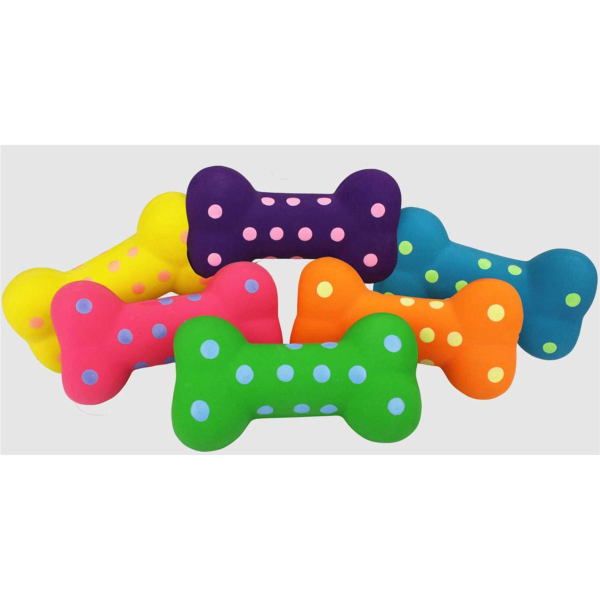 Small Latex Polka-Dot Bone Dog Toy R67582