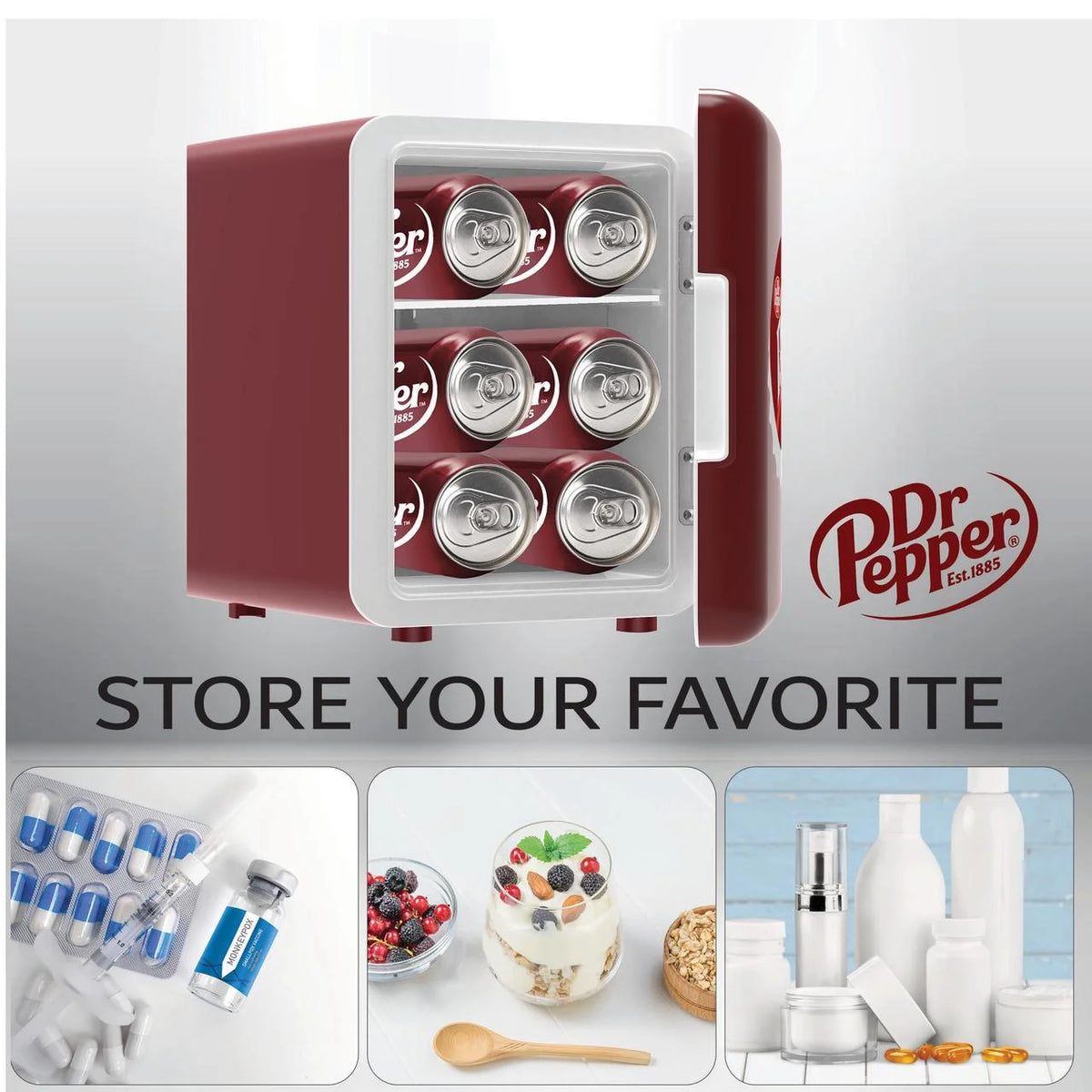 6 Can Mini Retro Beverage Can Refrigerator H67069