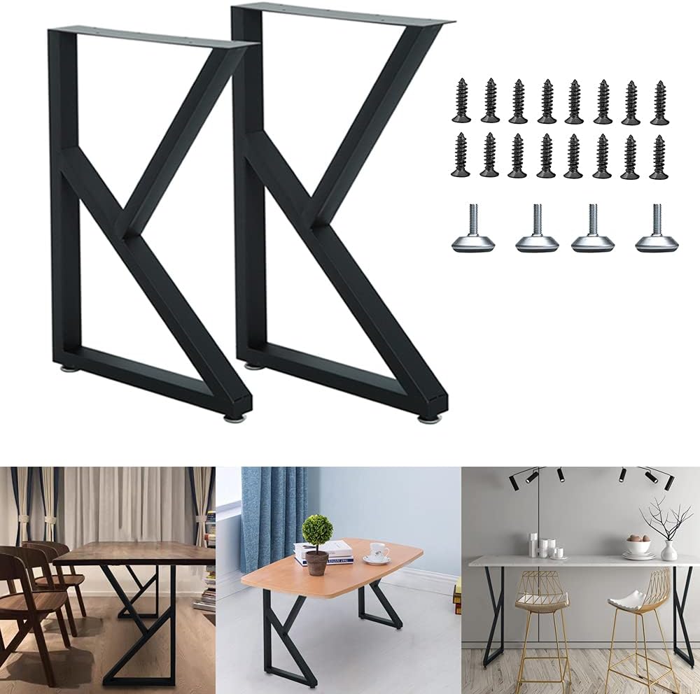 Metal Table Legs, 2 Pcs Heavy Duty Square Tube Desk Legs U2216