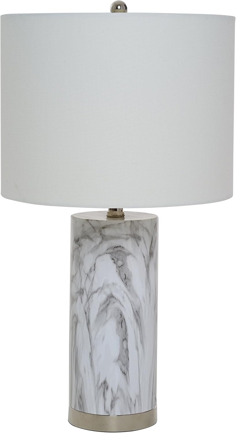 Modern Marble Table Lamp with Polished Nickel Accents T891