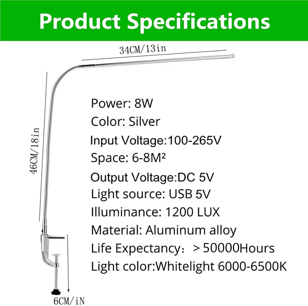 Adjustable Clip On LED Desk Lamp U3396