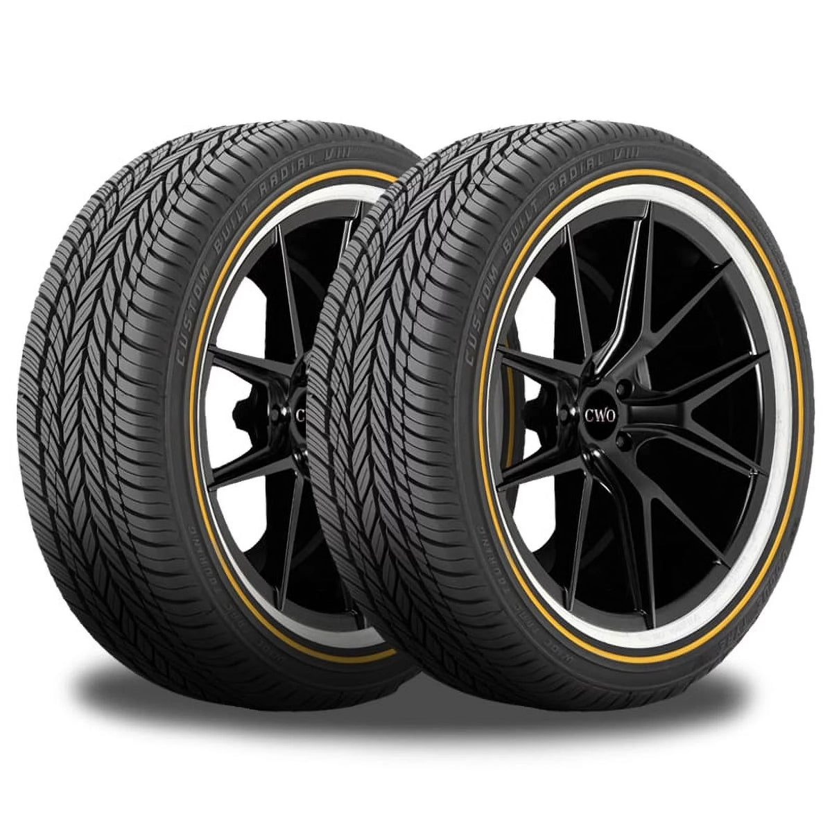 235/75R15 White/Gold Sidewall Tires E3533