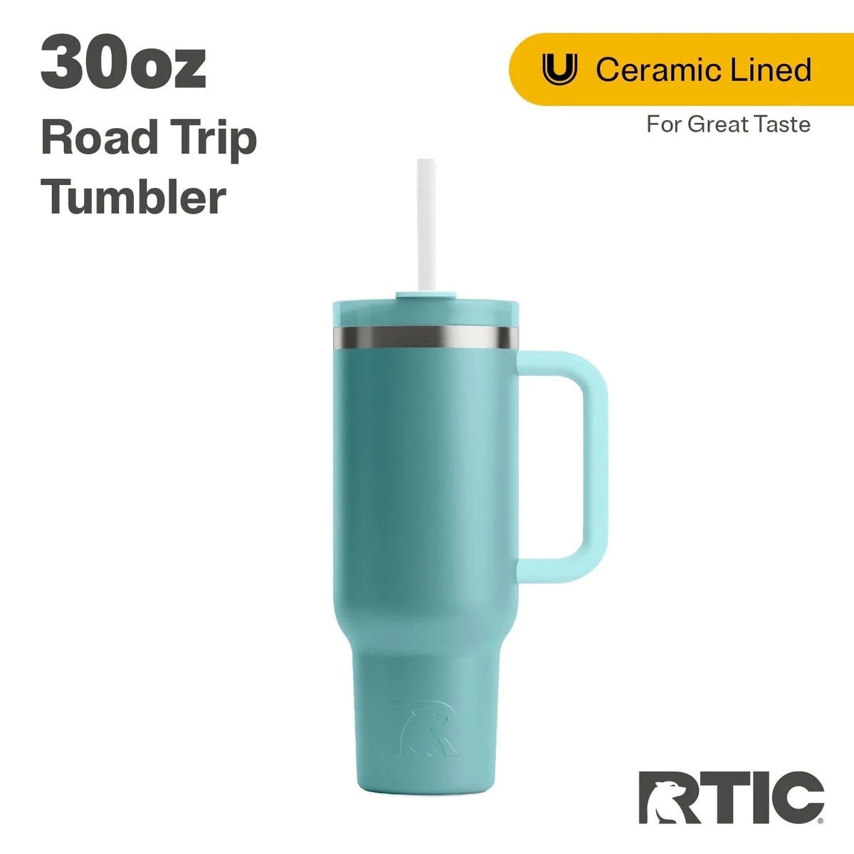 30 oz Ceramic Lined Tumbler with Straw Lid I7931