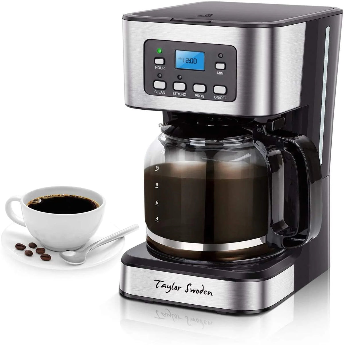 Programmable Drip Coffee Maker with Glass Carafe I823
