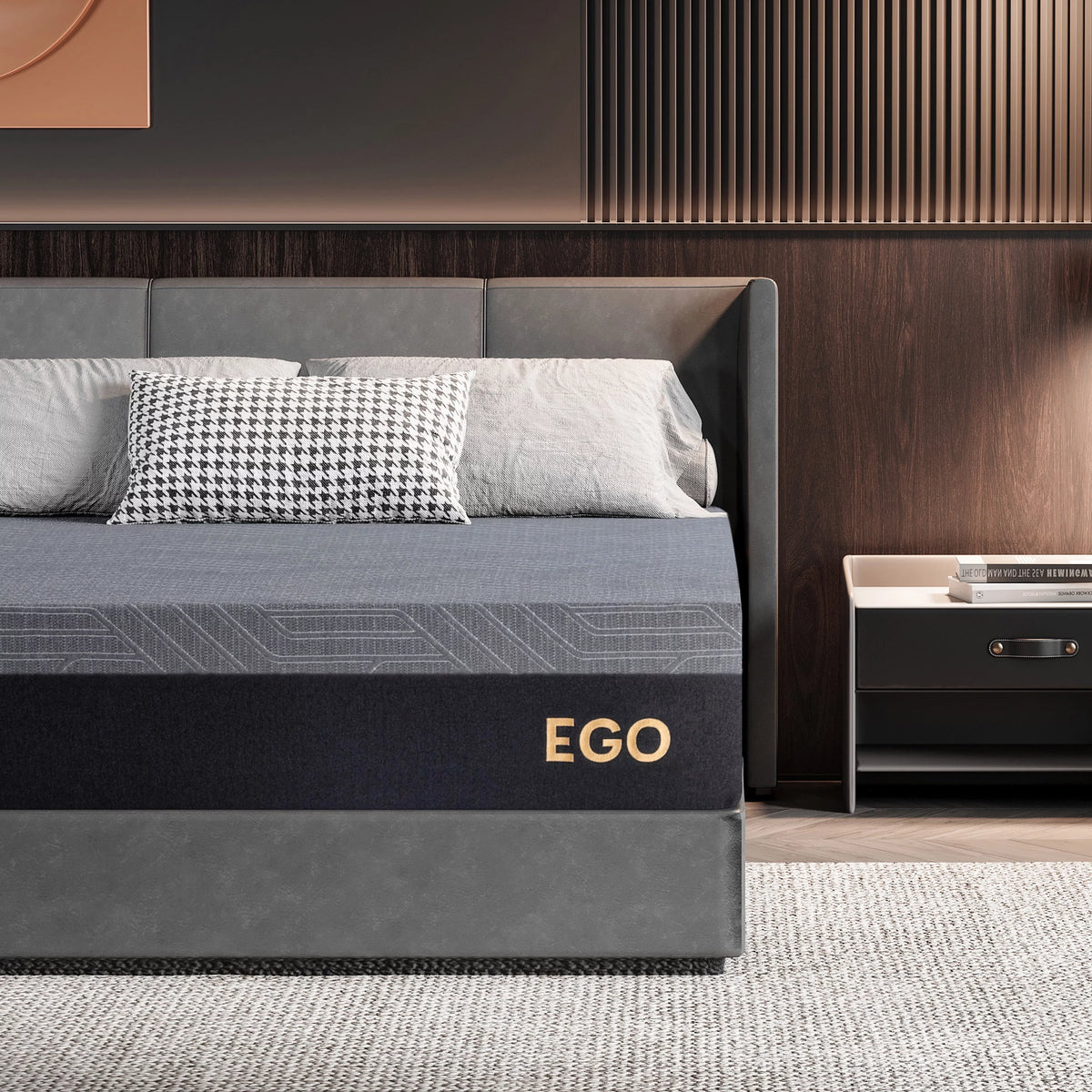 Black 10 inch Gel Memory Foam Mattress U48443