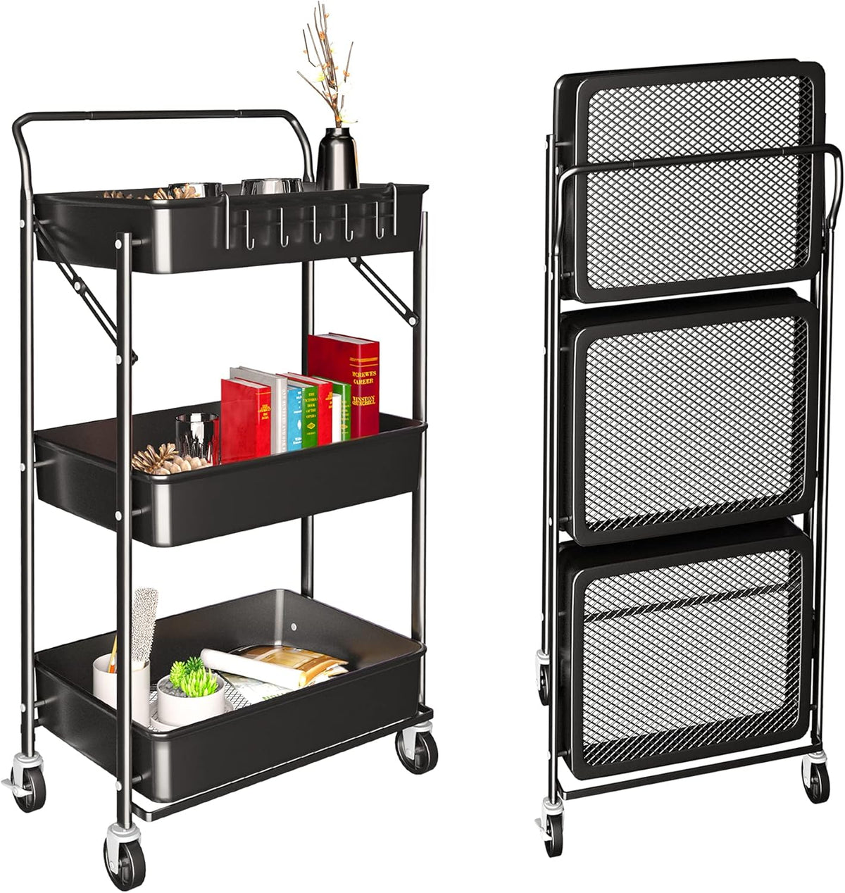3 Tier Rolling Cart with Wheels U996