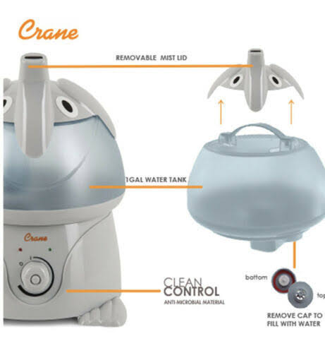 1 Gallon Filter Free Ultrasonic Cool Mist Humidifier O8237
