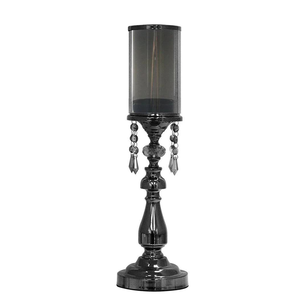 Black Crystal Candle Stand D426