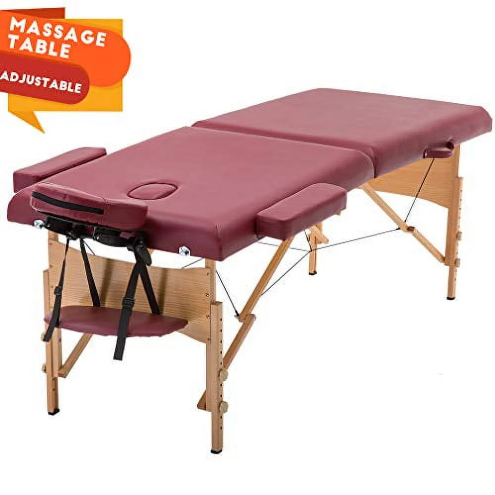 Adjustable Folding Portable Massage Table with Carry Case, Black P2817