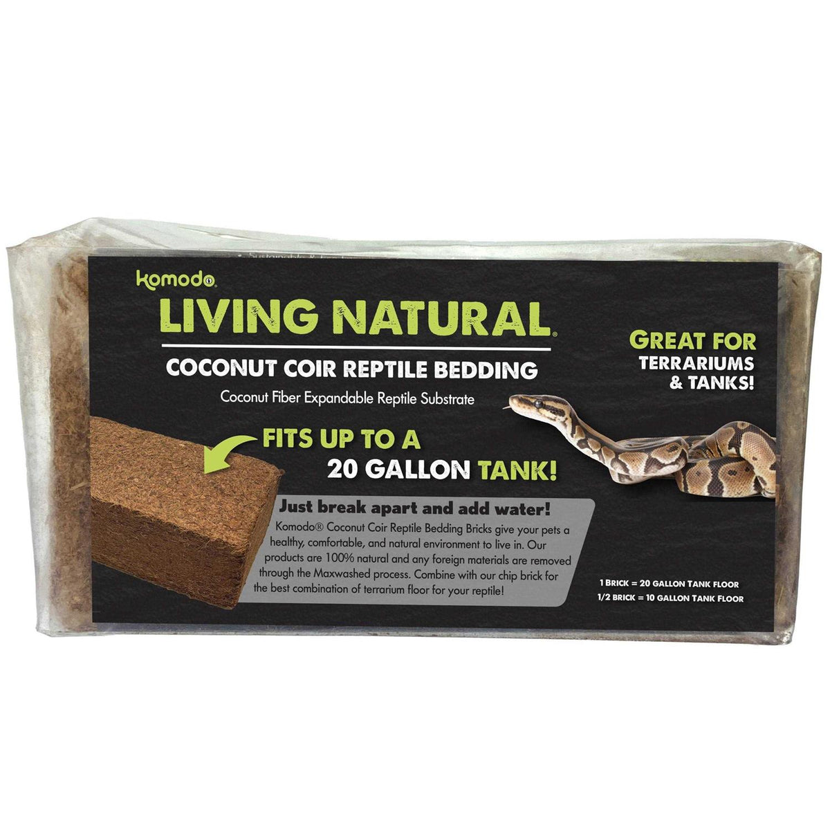 Natural Coconut Coir Reptile Bedding Brick T2566
