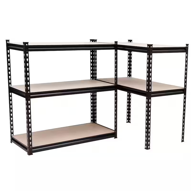 Black 5-Tier Adjustable Steel Storage Rack Shelving Unit P272
