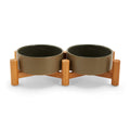 Ceramic & Bamboo Elevated Dog Double Diner Y38607