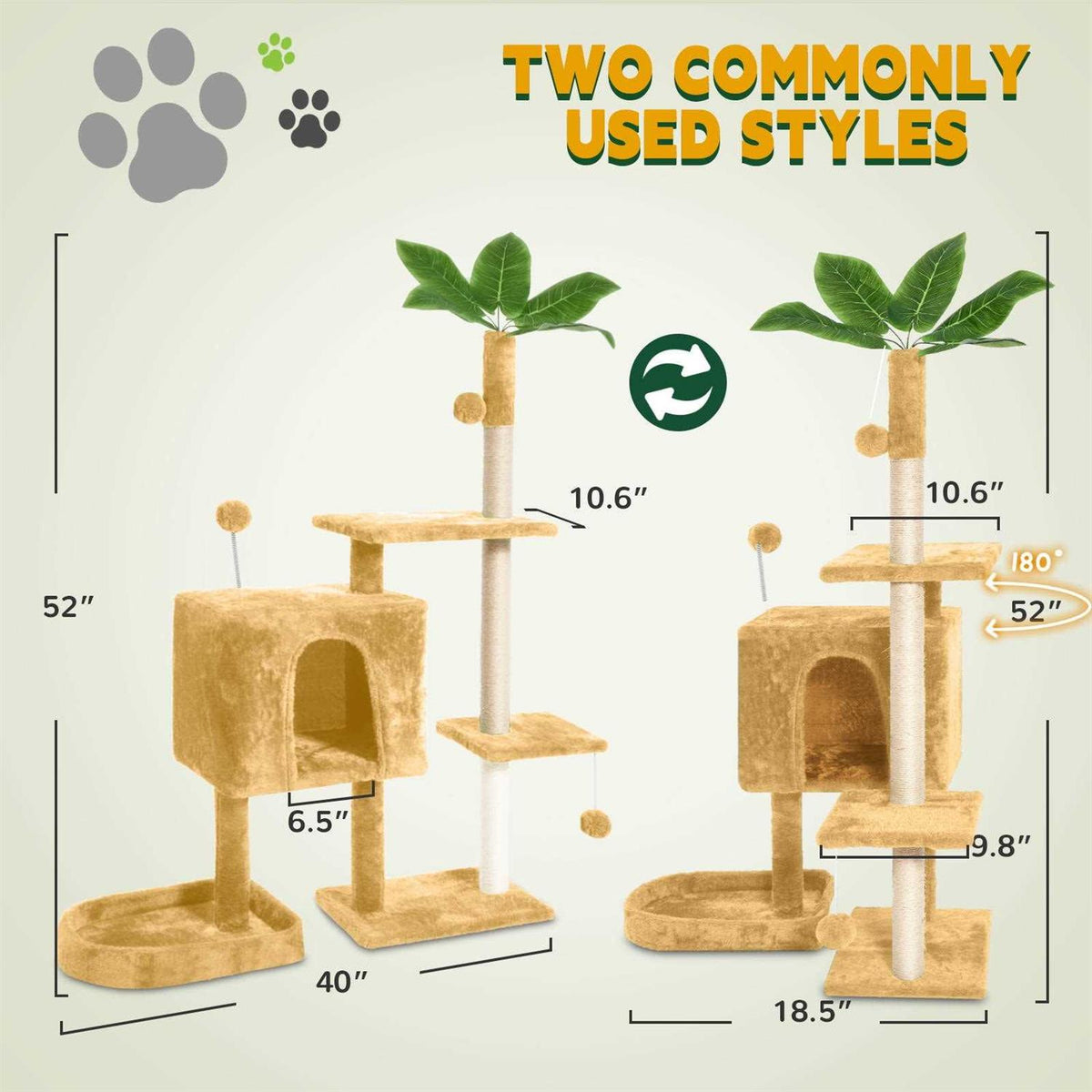 52in Cat Tree with Scratching Posts Z561