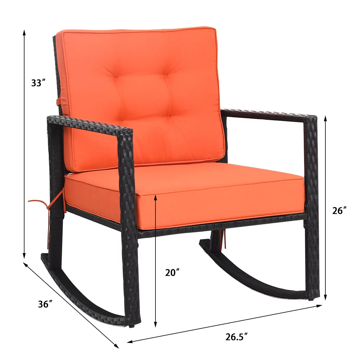 Outdoor Wicker Rocking Chair with Cushion G77010