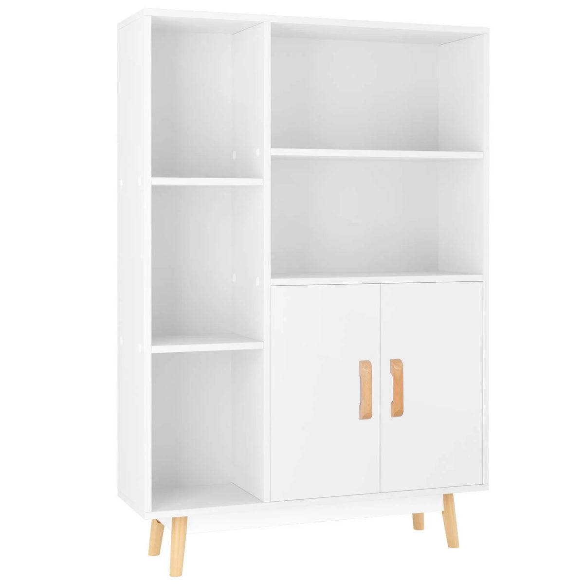 5 Cube White Bookcase with Door L811015