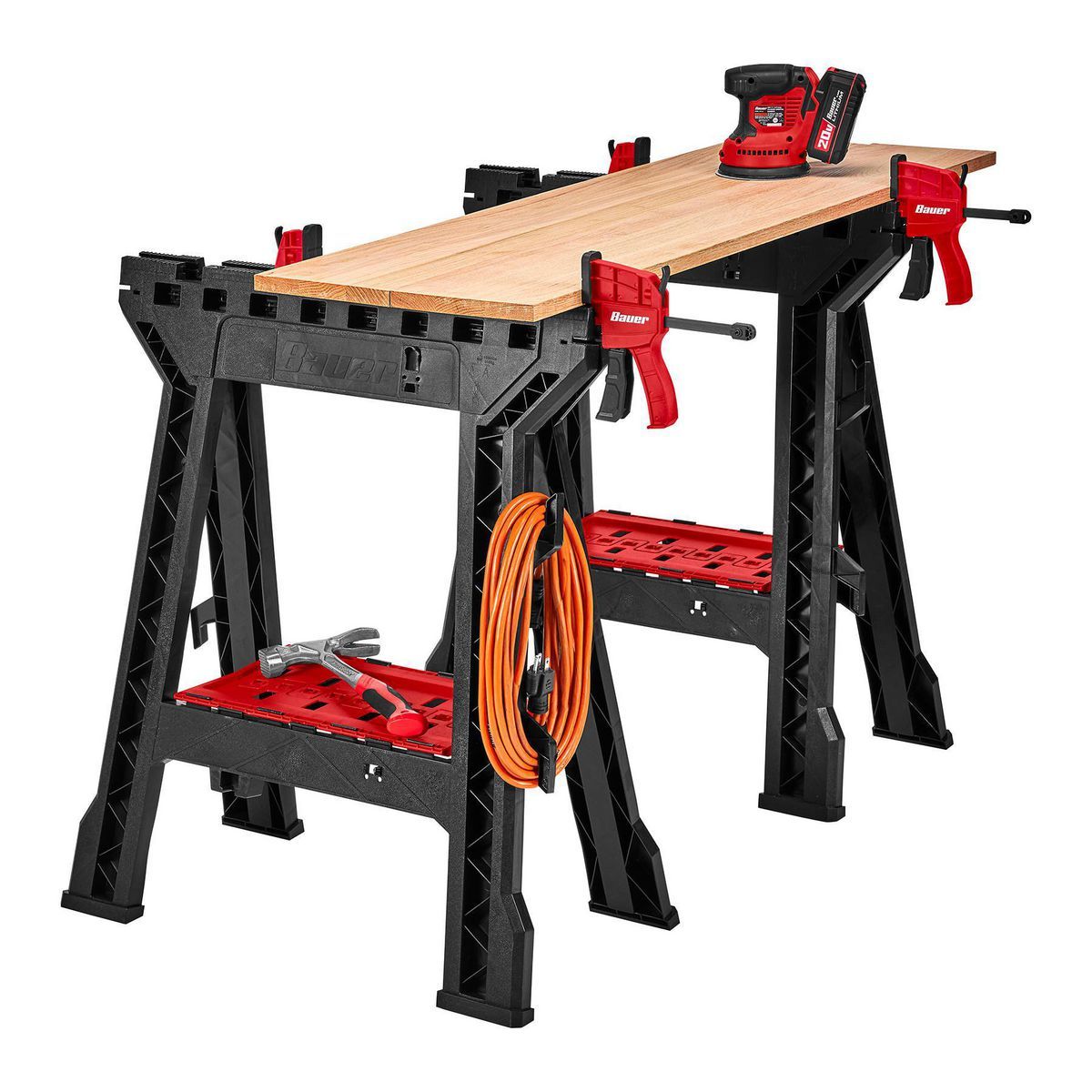 Polypropylene Folding Sawhorse with Bar Clamp Z1496