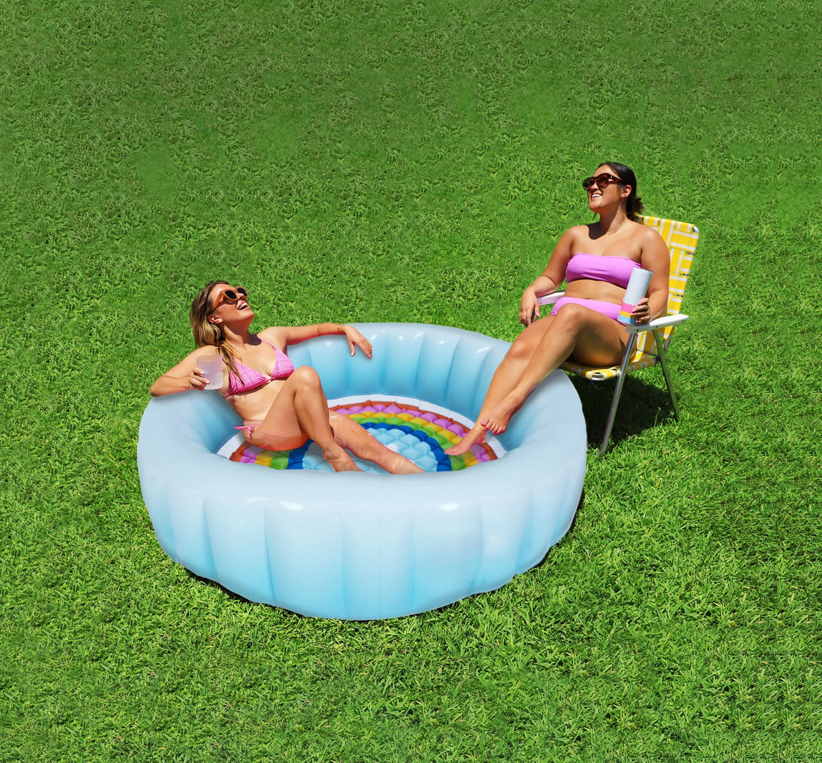 Blue Round Inflatable Swimming Pool E865368