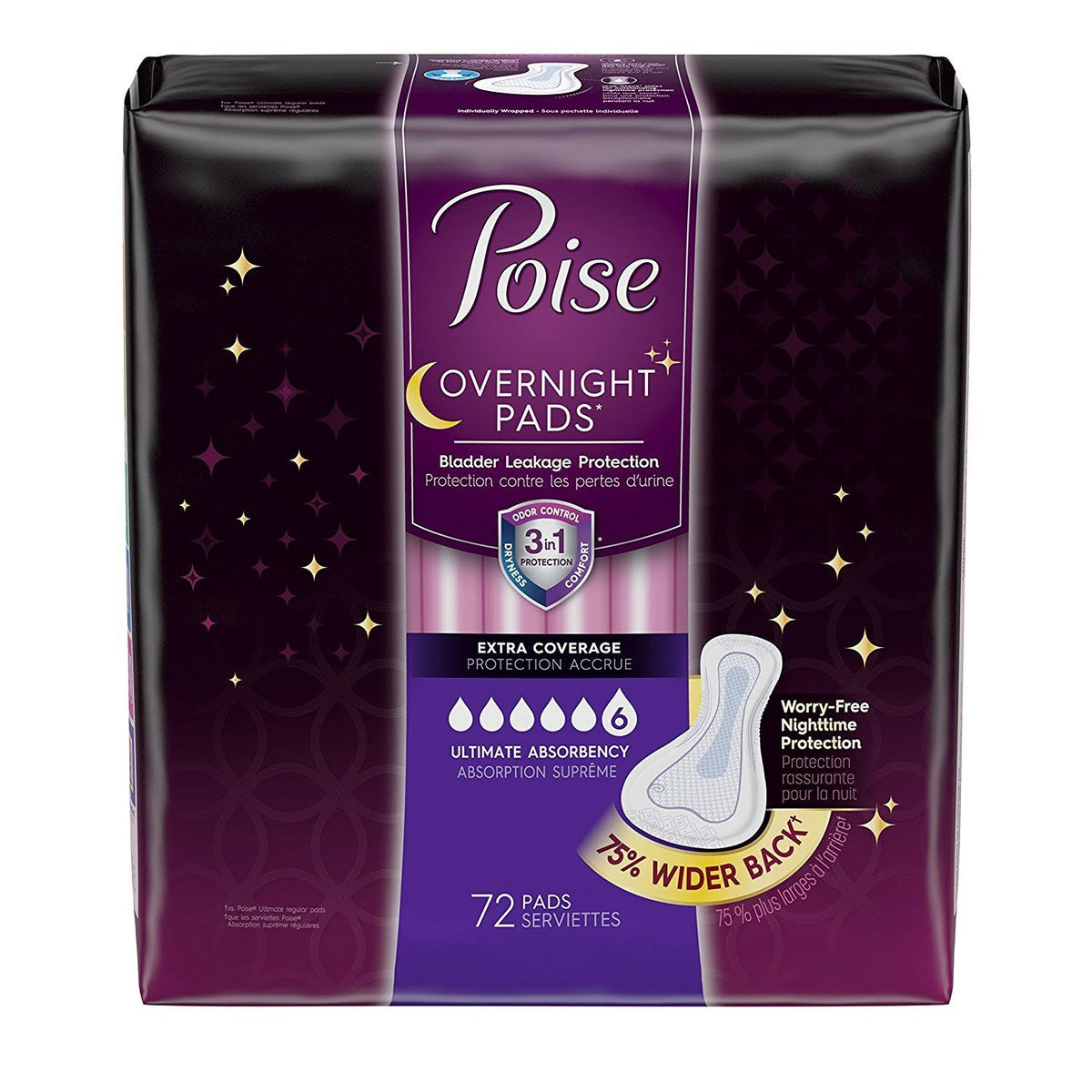 Overnight Pad, Ultimate Absorbency, Extra Coverage, 24ct - 6 Pack M36040