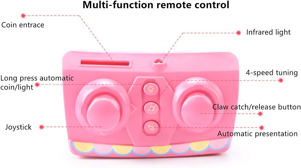 Claw Machine with 12 Dolls, Remote Control, USB Cable, Pink G581513