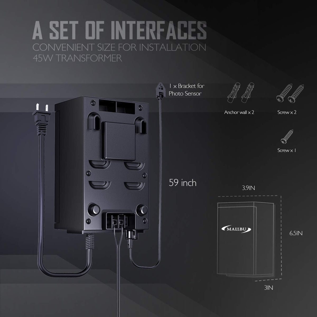 45W Low Voltage Landscape Lighting Transformer O2437
